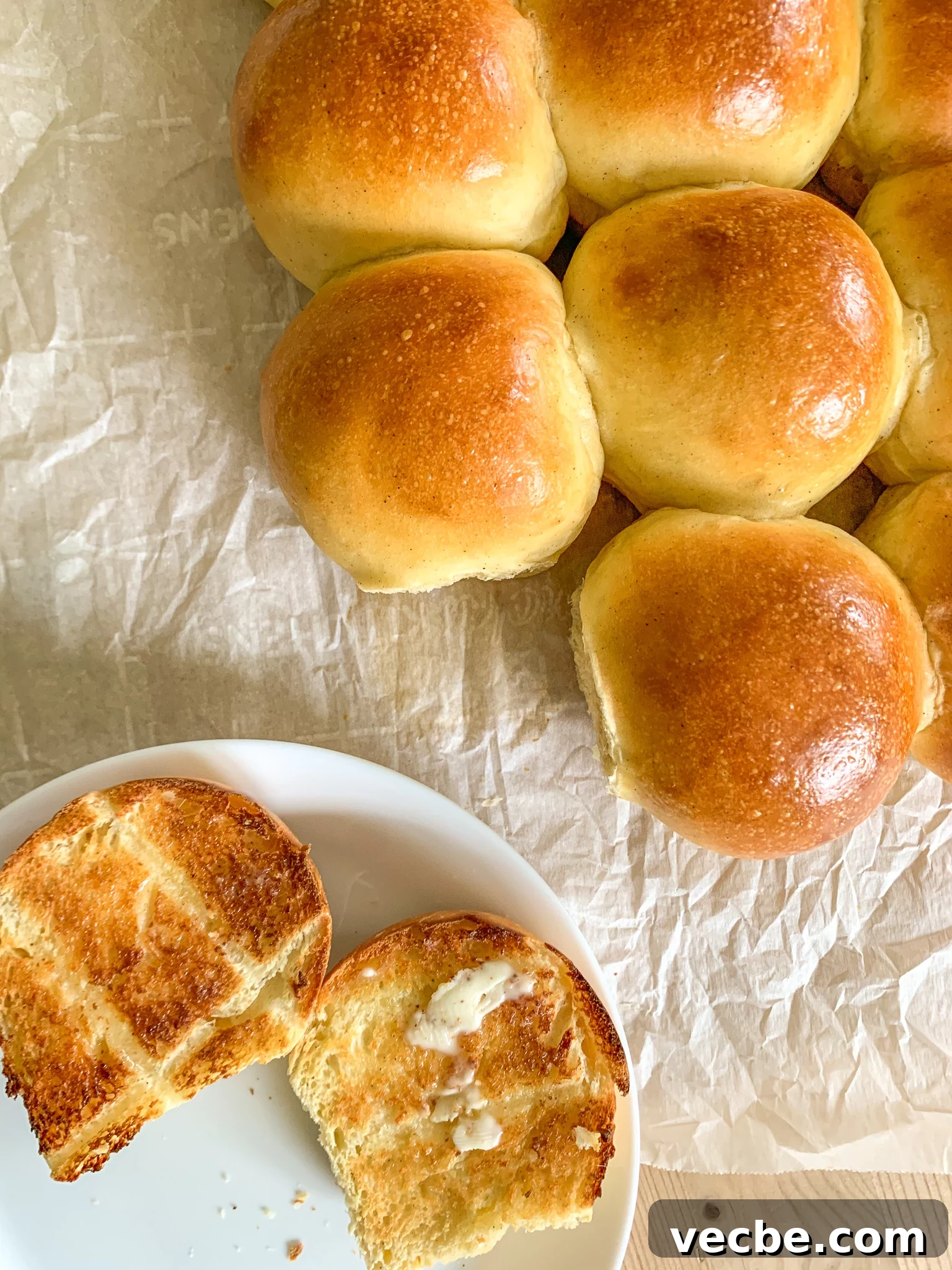 Danish Wheat Buns (Varme Hveder) Recipe 2 Wheat rolls with butter