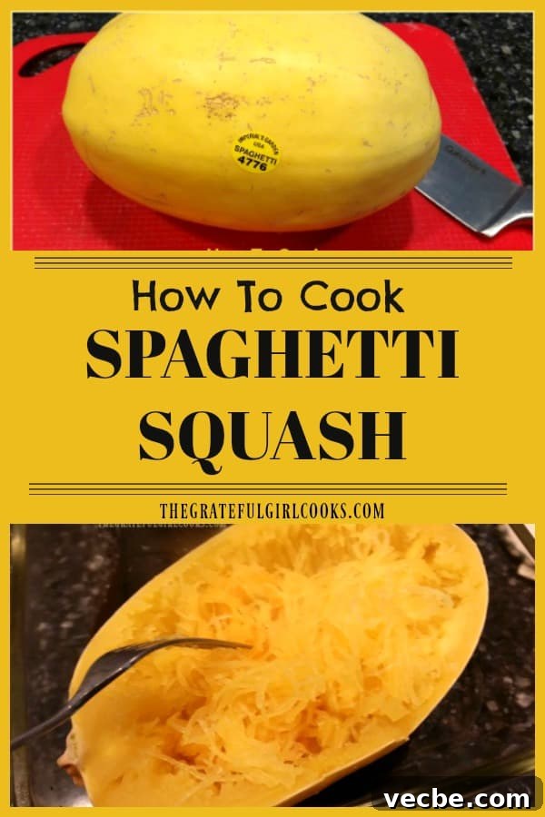 How To Cook Spaghetti Squash Easy tutorial showing how to cook spaghetti squash in the oven