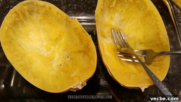 How To Cook Spaghetti Squash Empty spaghetti squash shells after the cooked strands have been removed