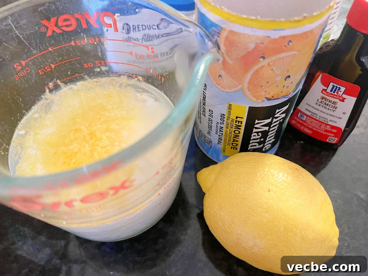 Lemonade Layer Cake Recipe with Bright Lemon Frosting 3 Wet ingredients for Lemonade Cake.
