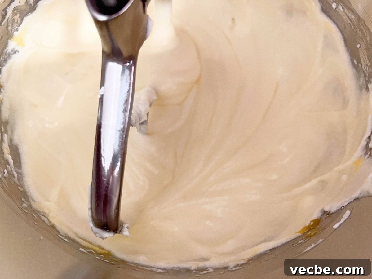 Lemonade Layer Cake Recipe with Bright Lemon Frosting 5 Mixing Lemonade Cake Batter in bowl.