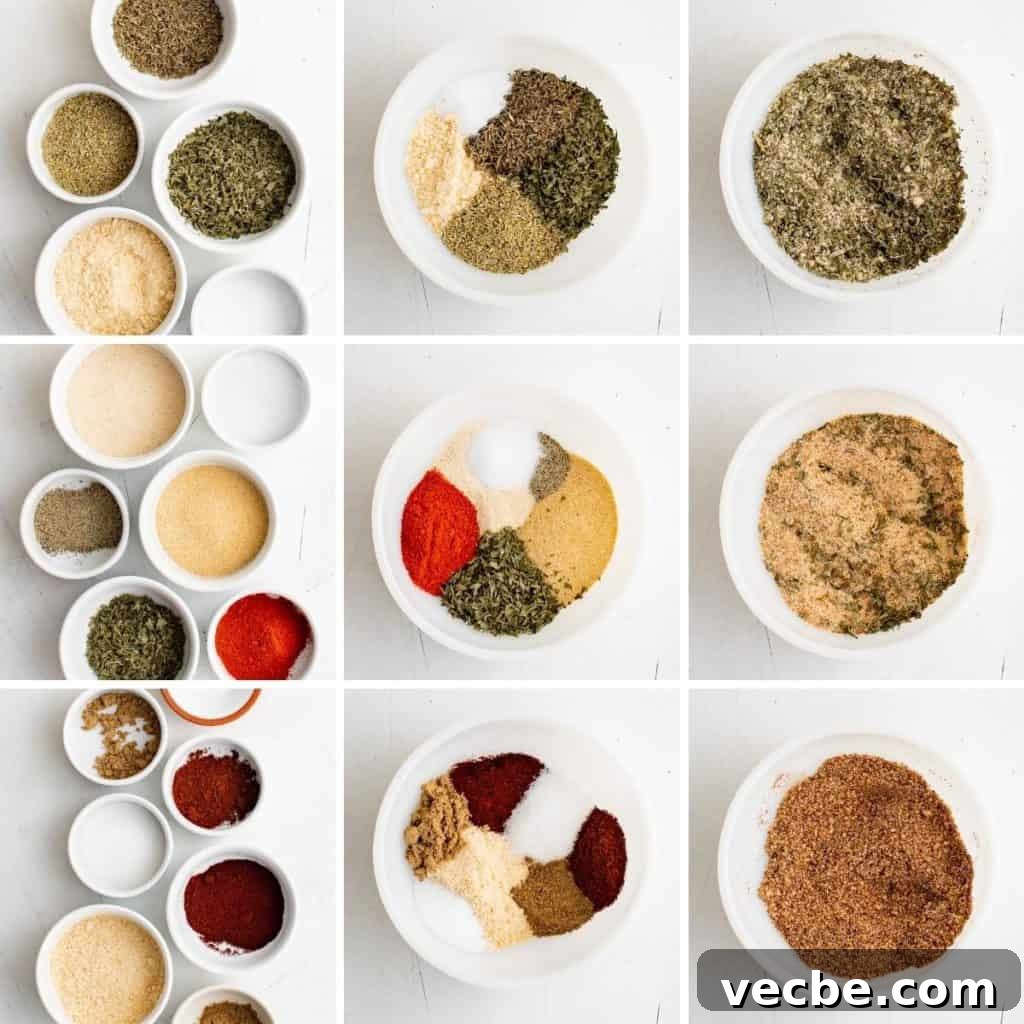 Baked Potato Seasoning for Crispy Oven Potatoes 3 Collage showing how to make baked potato seasoning.