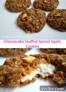 Cheesecake-Stuffed Spiced Apple Cookies 5 Cheesecake Stuffed Spiced Apple Cookies. A final image showing the cookies plated.