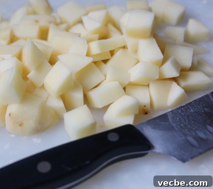Papas con Huevo: Mexican Potato and Egg Breakfast Scramble 3 Diced potatoes for Mexican potato and egg scramble