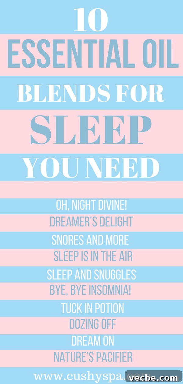 10 Essential Oil Diffuser Blends for Better Sleep Tonight 3 10 essential oil blends for sleep infographic