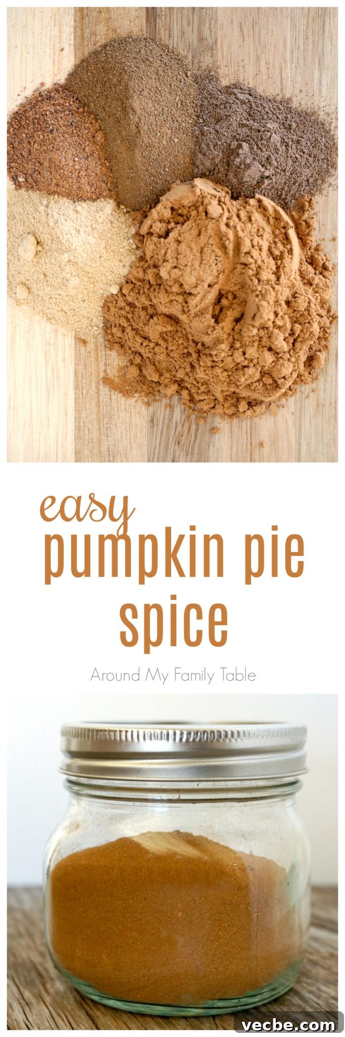 Homemade Pumpkin Pie Spice Mix Recipe 3 Don't get caught without Pumpkin Pie Spice this holiday season. You can make up this easy Pumpkin Pie Spice Recipe in small batches (or big ones) from spices you probably already have on hand.