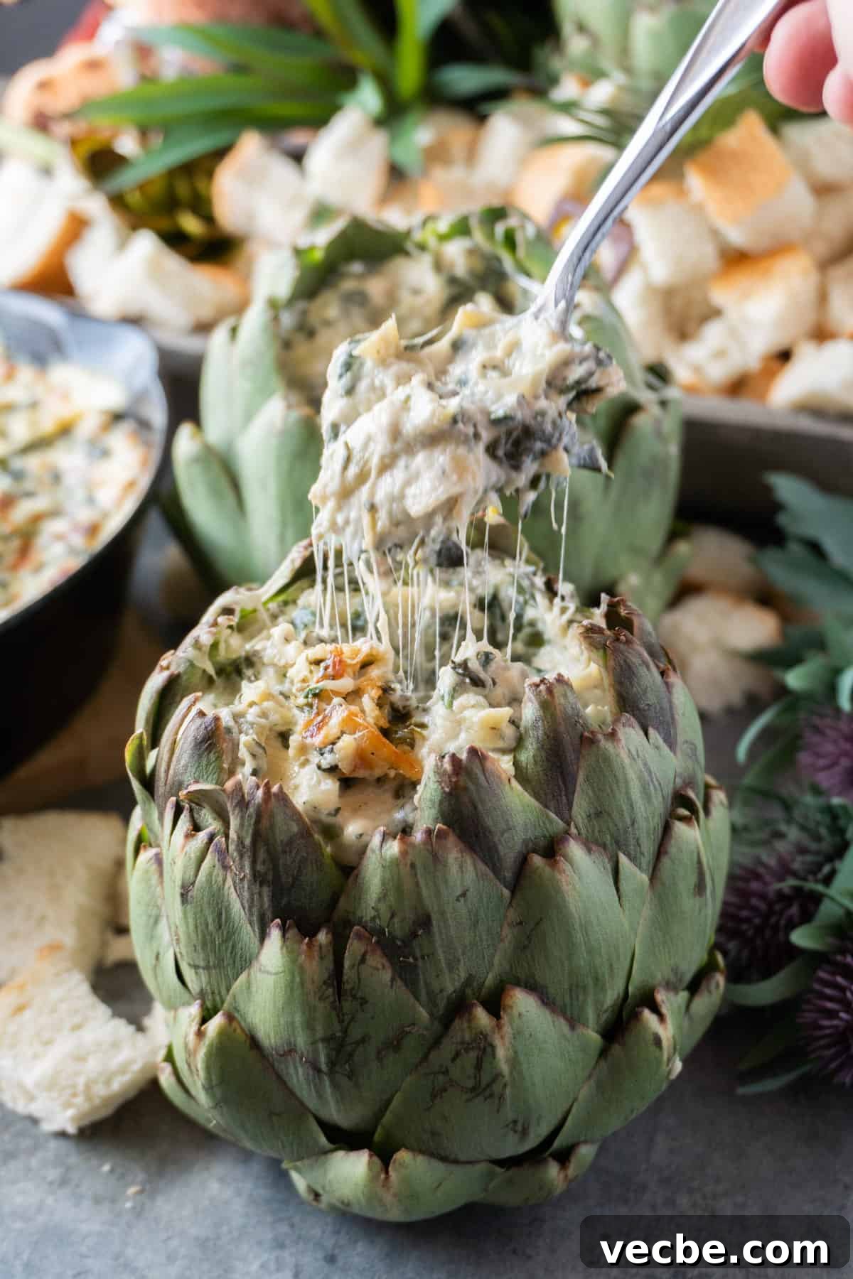 Creamy Hot Artichoke Dip Recipe 17 Hot Spinach Artichoke Dip in Artichoke Bowl