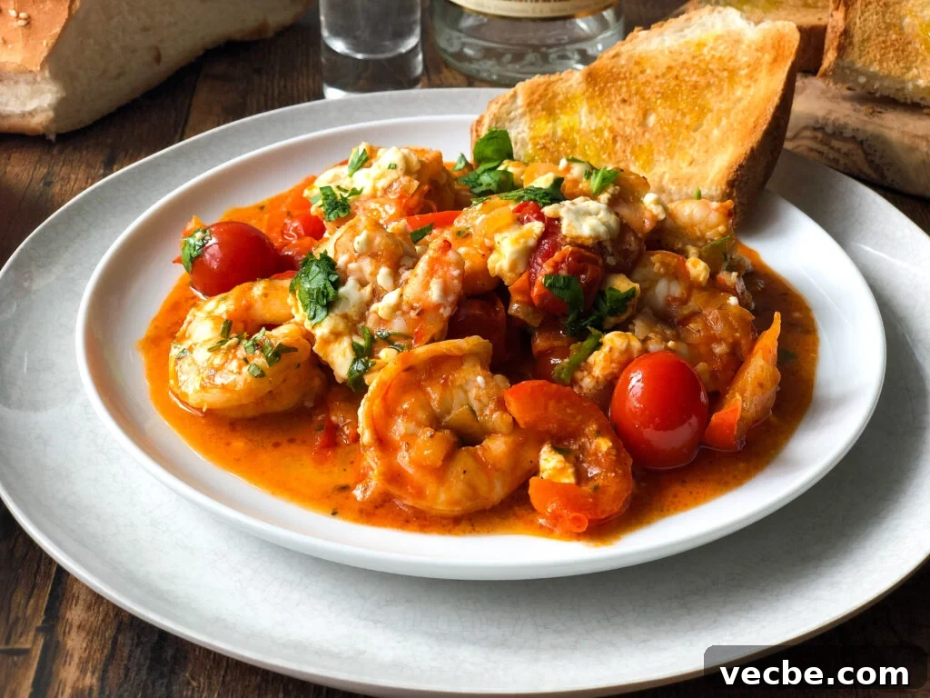 Greek Shrimp Saganaki with Tomato and Feta 12 Shrimp saganaki