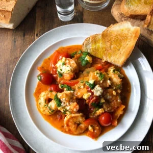 Greek Shrimp Saganaki with Tomato and Feta 13 Shrimp saganaki