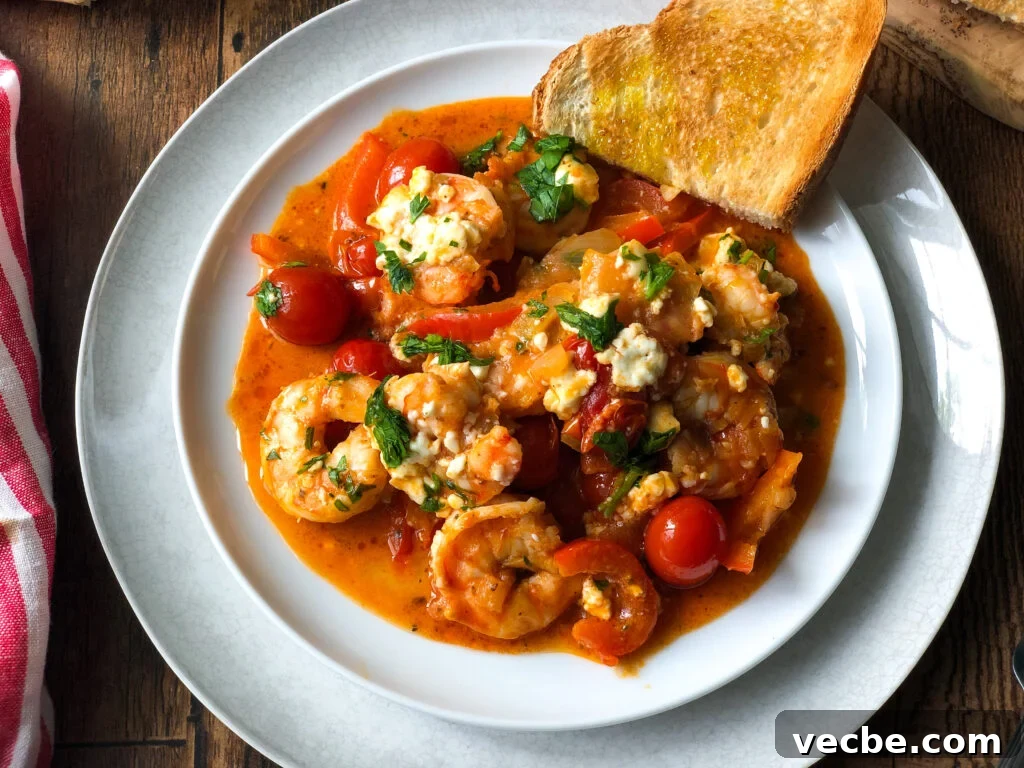 Greek Shrimp Saganaki with Tomato and Feta 8 Shrimp saganaki