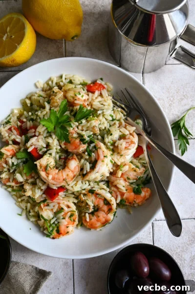 Greek Shrimp Saganaki with Tomato and Feta 9 A one skillet meal of shrimp and rice full of vegetables and herbs.