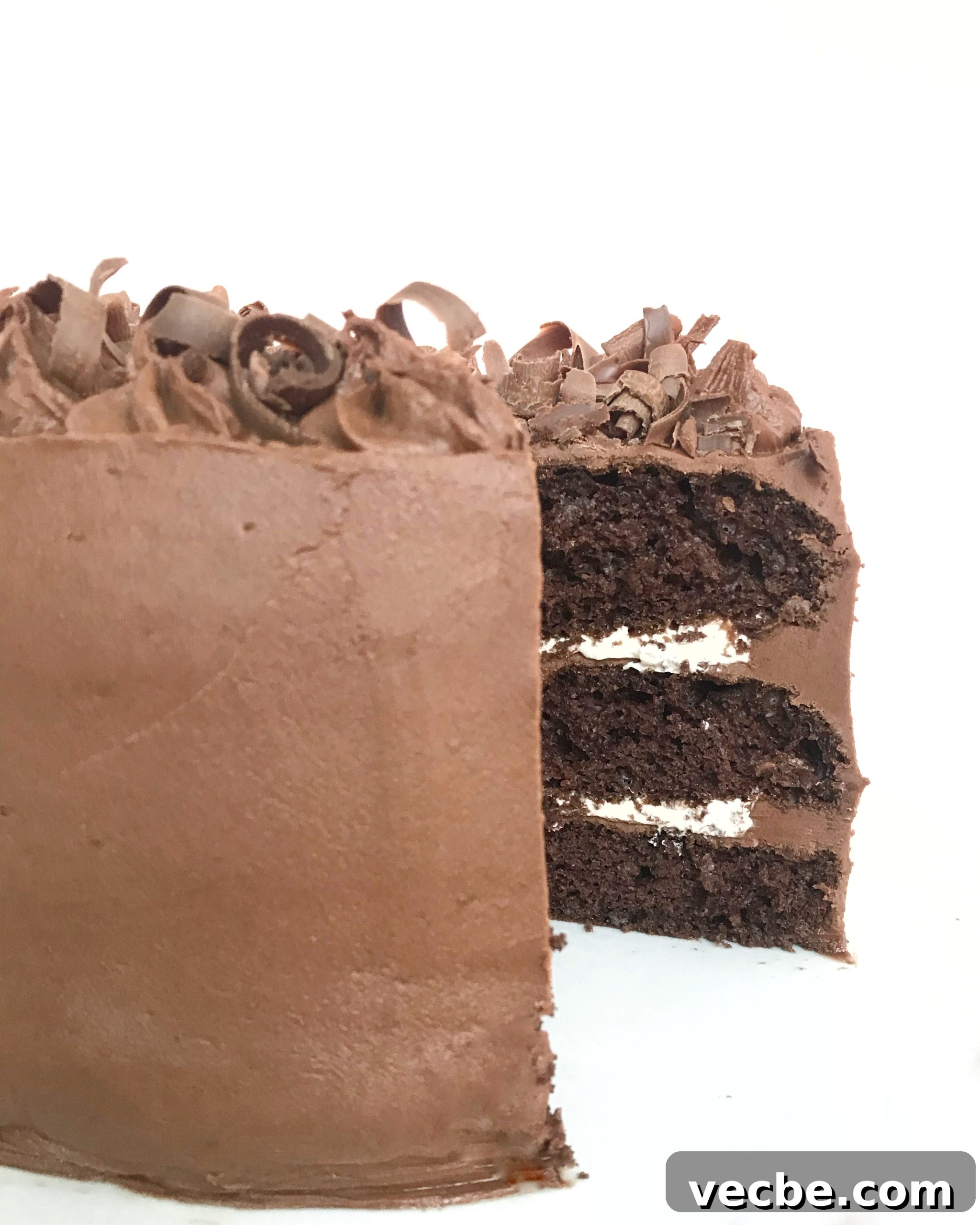 sliced perfect chocolate cake