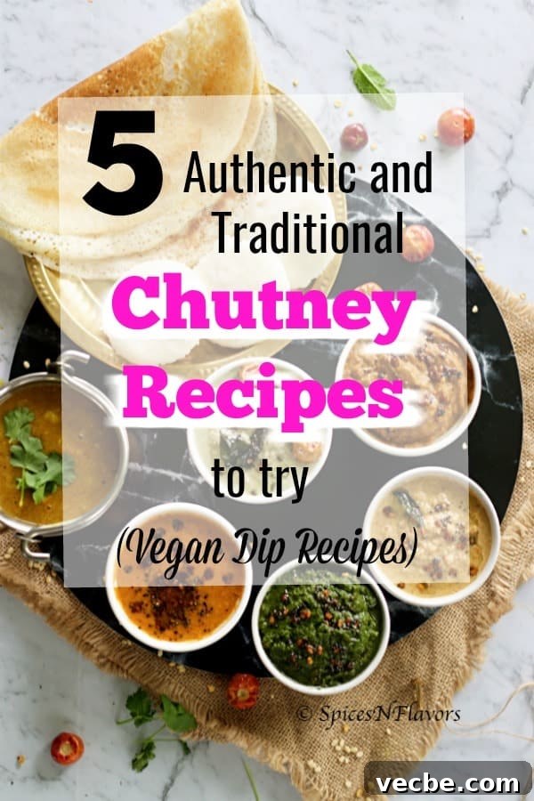 5 South Indian Chutney Recipes for Idli and Dosa 6 pin image of 5 south indian chutney recipe post