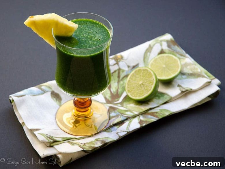 Fresh Spinach Juice Recipe for Energy and Detox 5 Tropical Green Juice 780 | Umami Girl