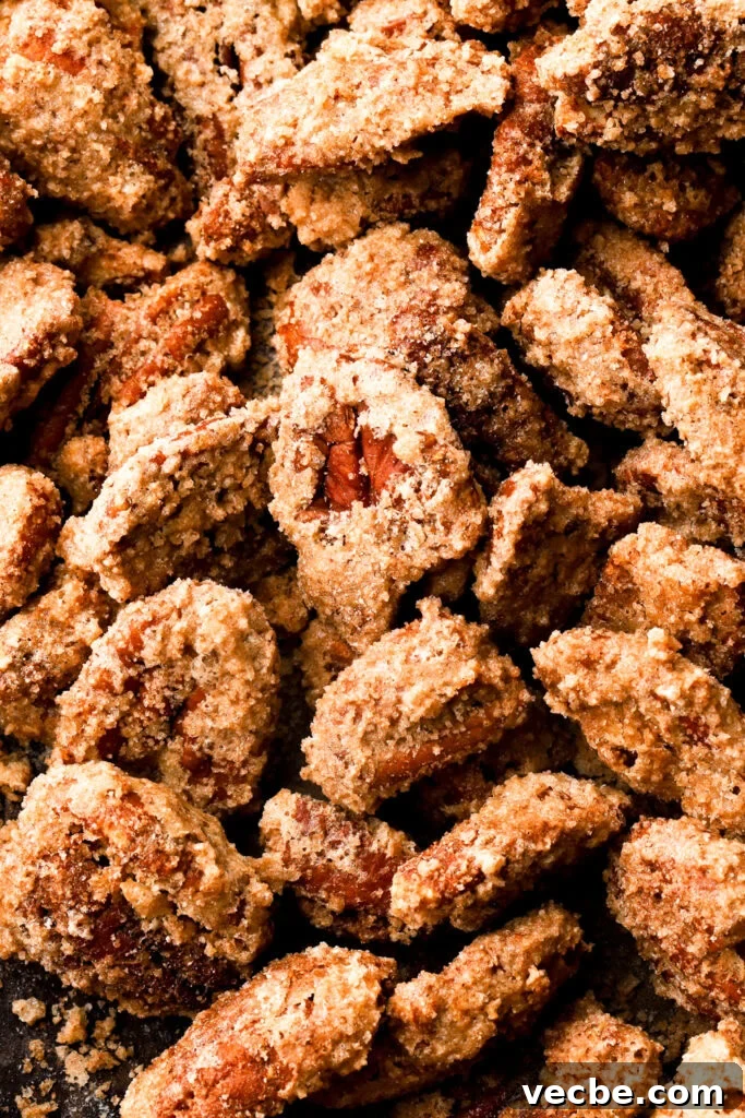 Southern Praline Pecans Recipe 3 close up of praline pecans