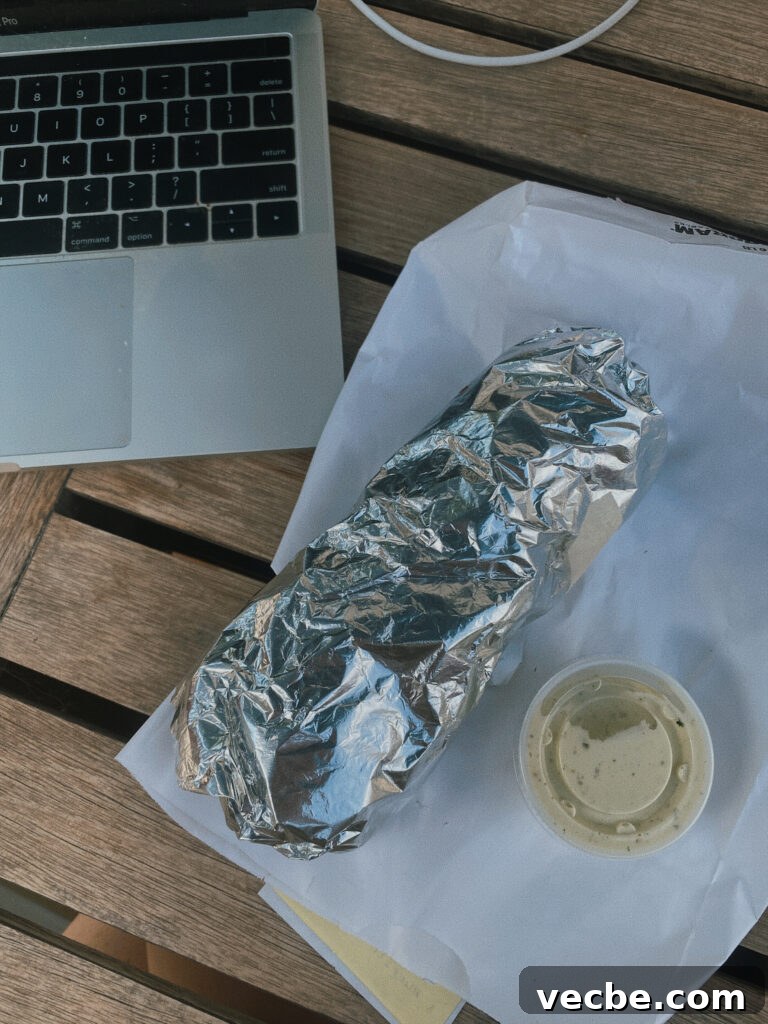 Skiers Breakfast Burrito Recipe from Beaumont Bakery 2 breakfast burrito in tinfoil