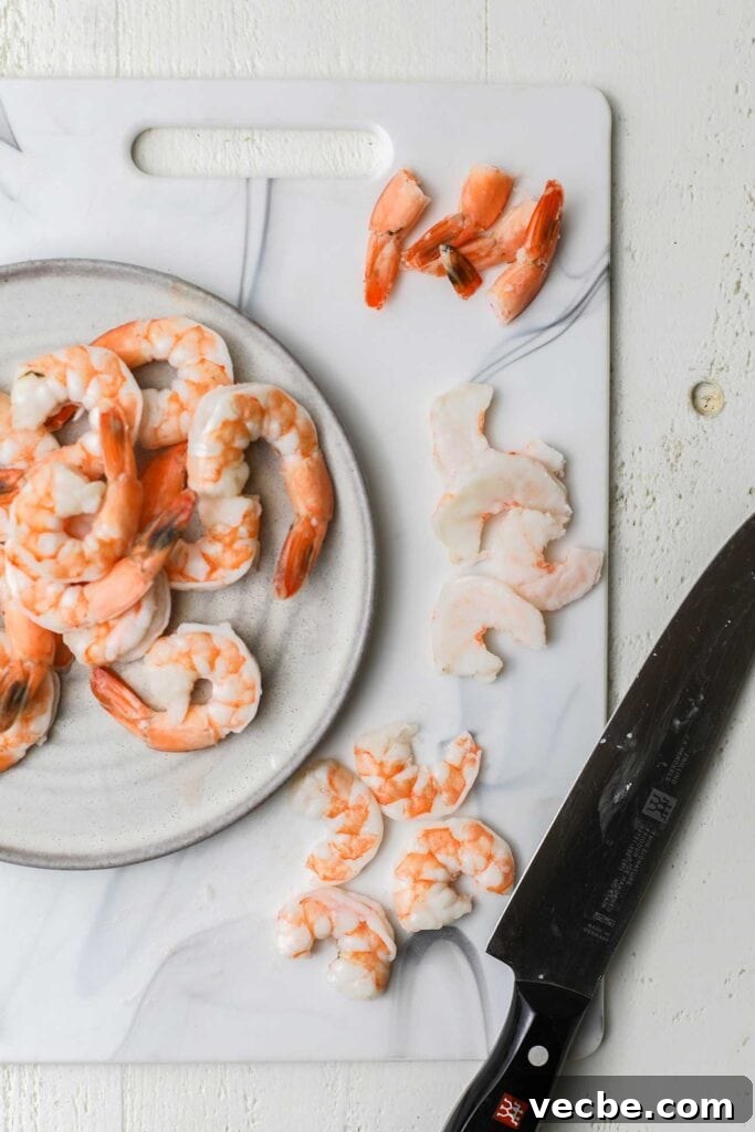 Vietnamese Spring Rolls Recipe with Peanut Dipping Sauce 5 Preparing shrimp for spring rolls.