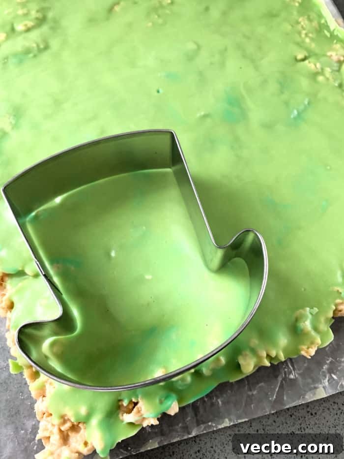 St. Patrick's Day Crispy Rice Treats 6 leprechaun hat cookie cutter
