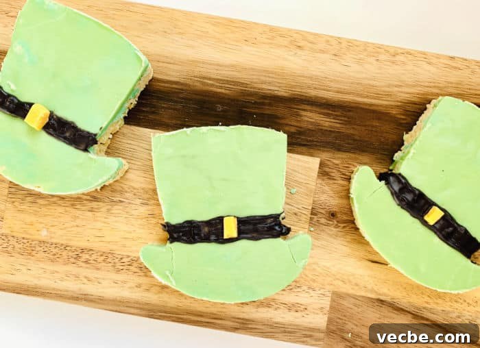 St. Patrick's Day Crispy Rice Treats 7 leprechaun hat bars done