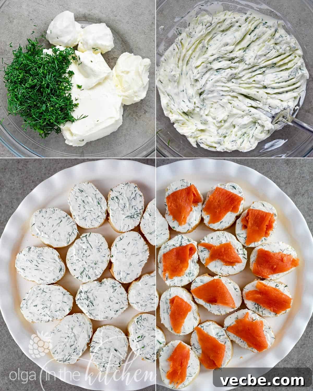 Smoked Salmon Cream Cheese Sandwich Recipe 6 Preparing smoked salmon cream cheese tea sandwiches