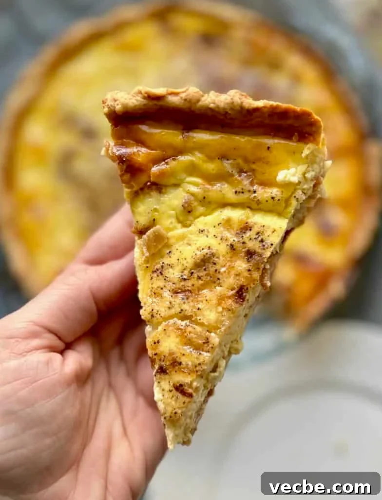Rustic Sourdough Quiche with Creamy Egg Filling 2 Sourdough quiche on a plate