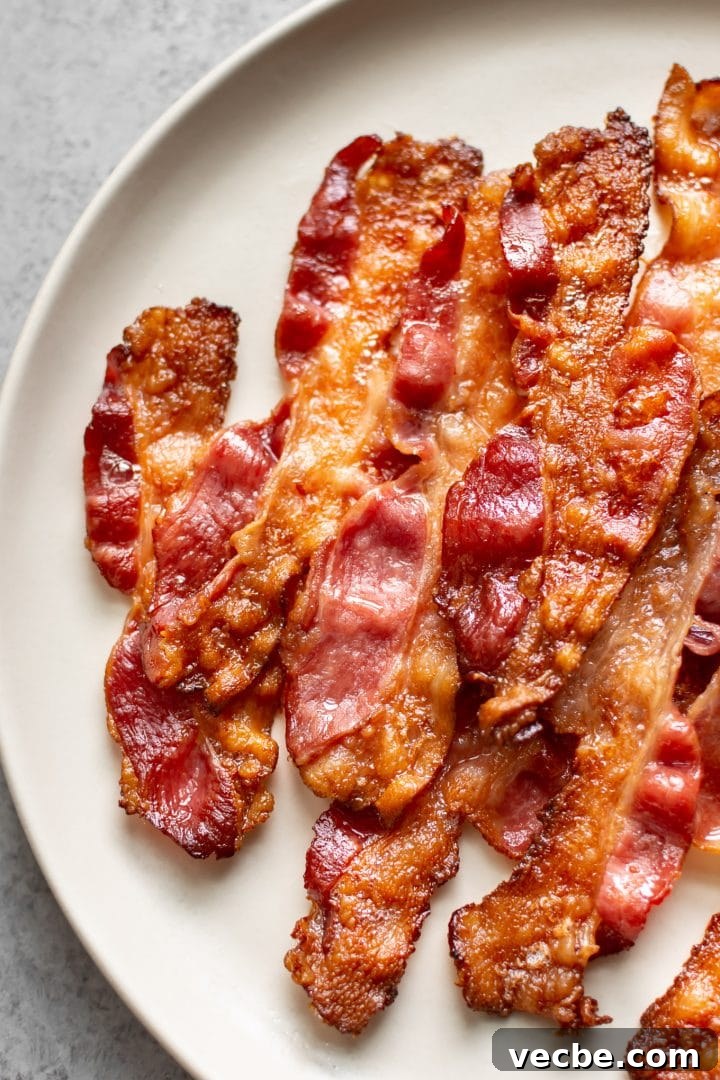 How to Cook Bacon in the Oven for Crispy Strips 2 close-up of oven baked bacon