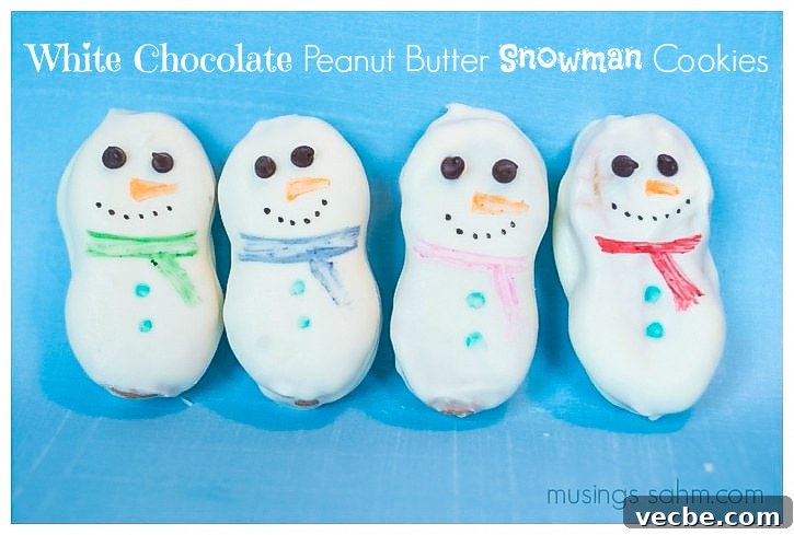 Peanut Butter Snowman Cookies with White Chocolate 2 White-Chocolate-Peanut-Butter-Snowman-Cookies