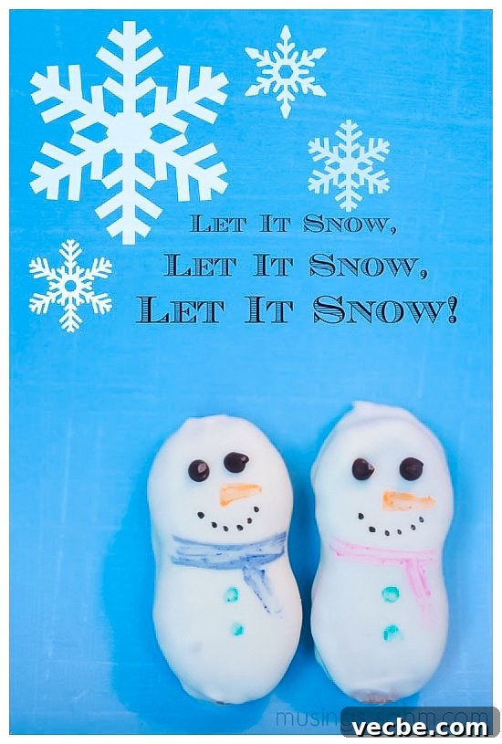Peanut Butter Snowman Cookies with White Chocolate 3 White-Chocolate-Snowman-Cookies