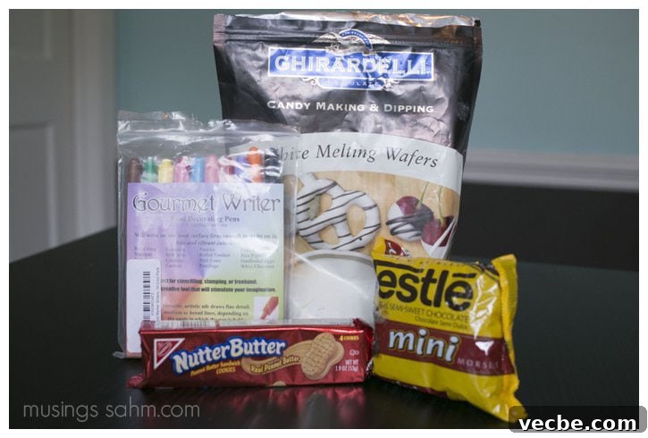 Peanut Butter Snowman Cookies with White Chocolate 4 Snowman Ingredients