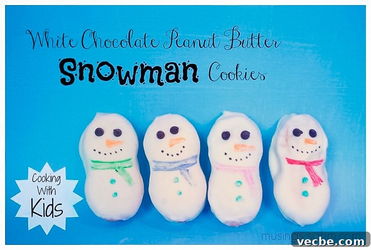 Peanut Butter Snowman Cookies with White Chocolate 10 White Chocolate Snowman Cookies