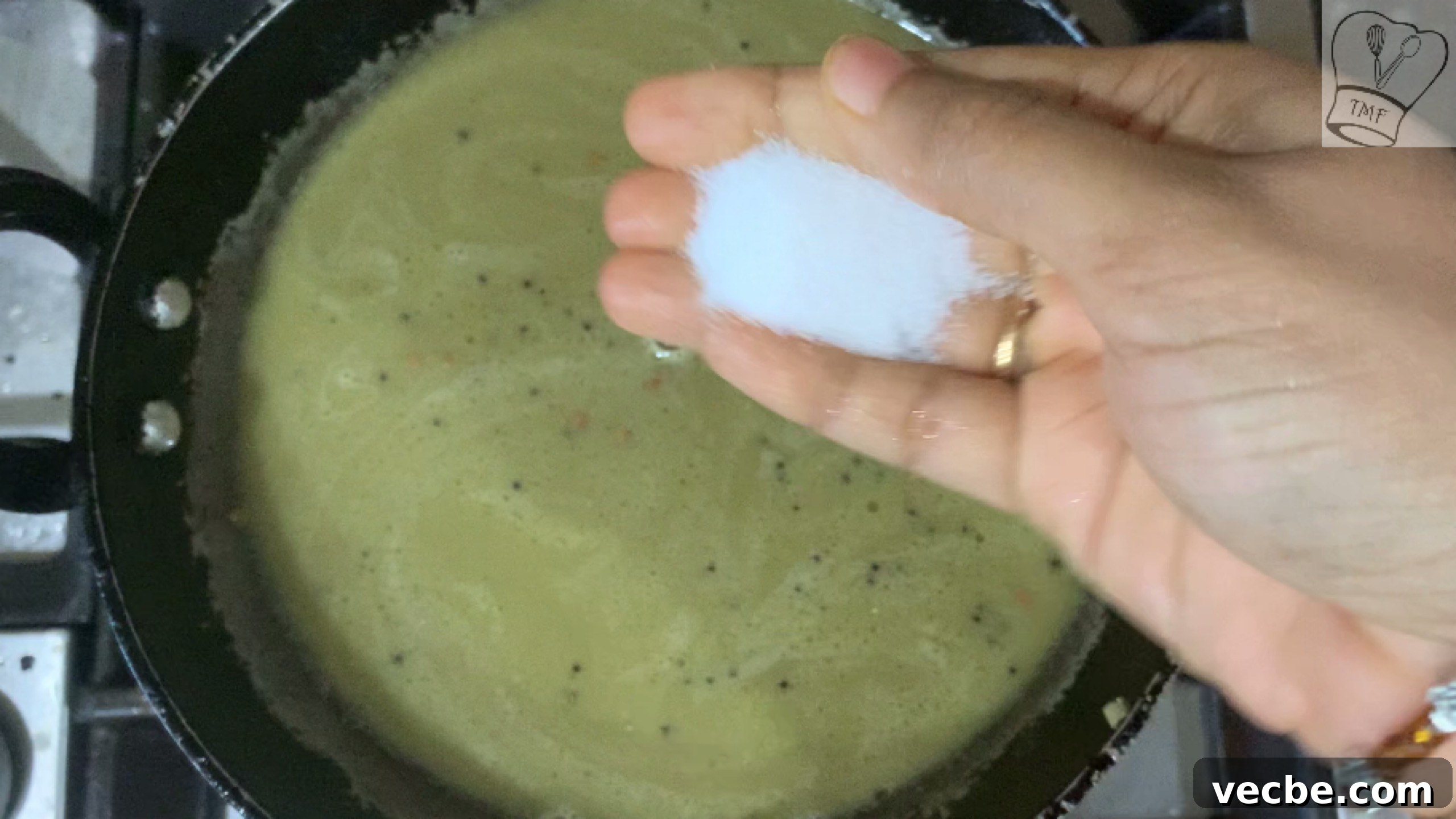 Milagu Kuzhambu Recipe South Indian Pepper Curry 20 Adding salt and turmeric