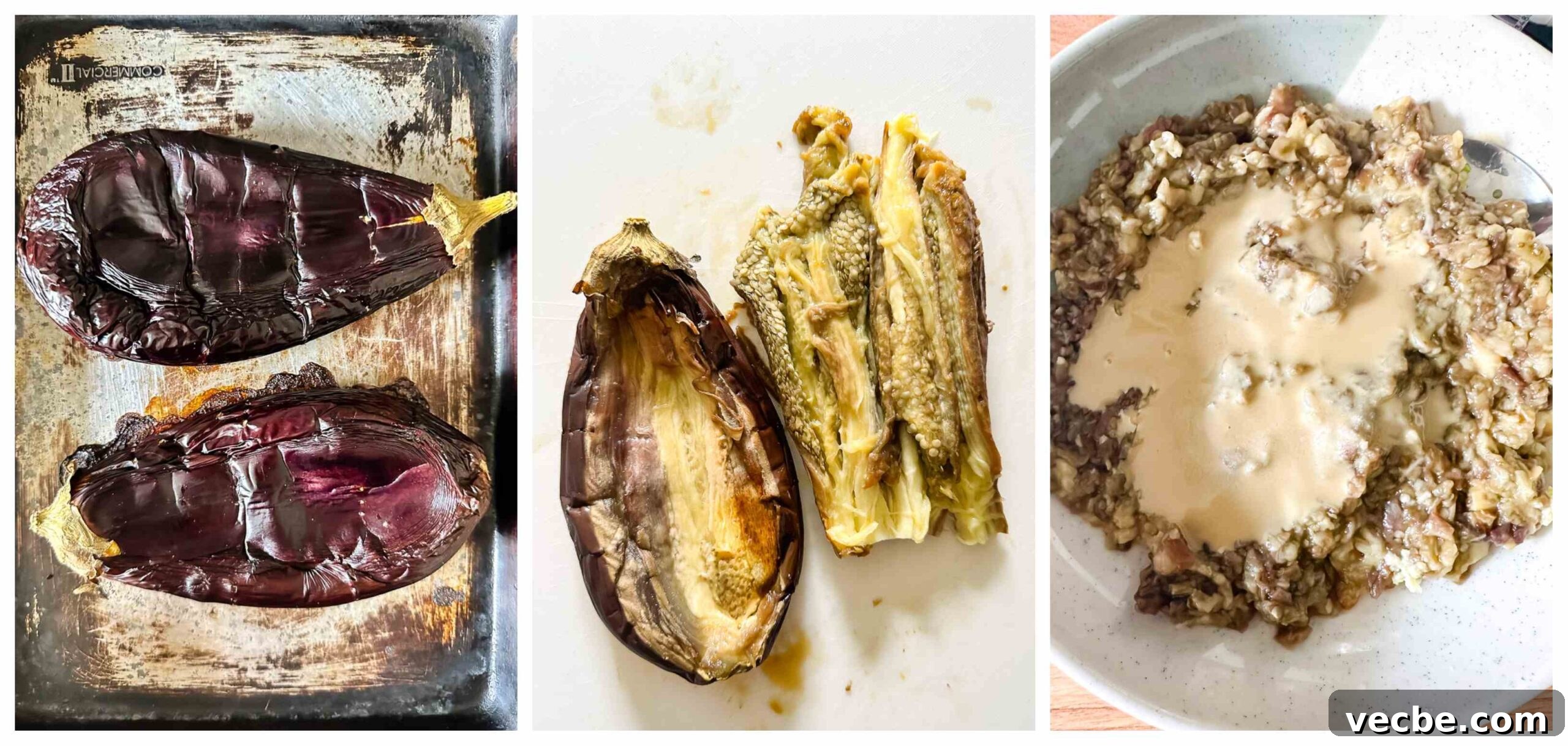 Smoky Baba Ganoush Recipe with Sumac 4 baba ganoush recipe process images