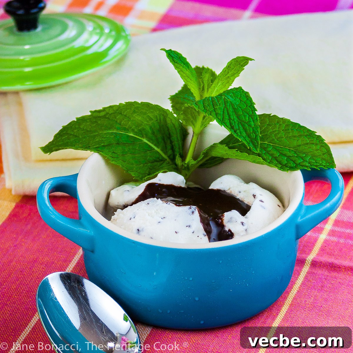 Kentucky Derby Ice Cream Sundaes with Chocolate Bourbon Syrup 5 Derby Sundaes with Chocolate Bourbon Sauce © 2022 Jane Bonacci, The Heritage Cook