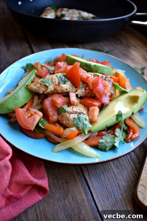 Warm Grilled Chicken and Avocado Salad 4 close up of the chicken and avocado salad