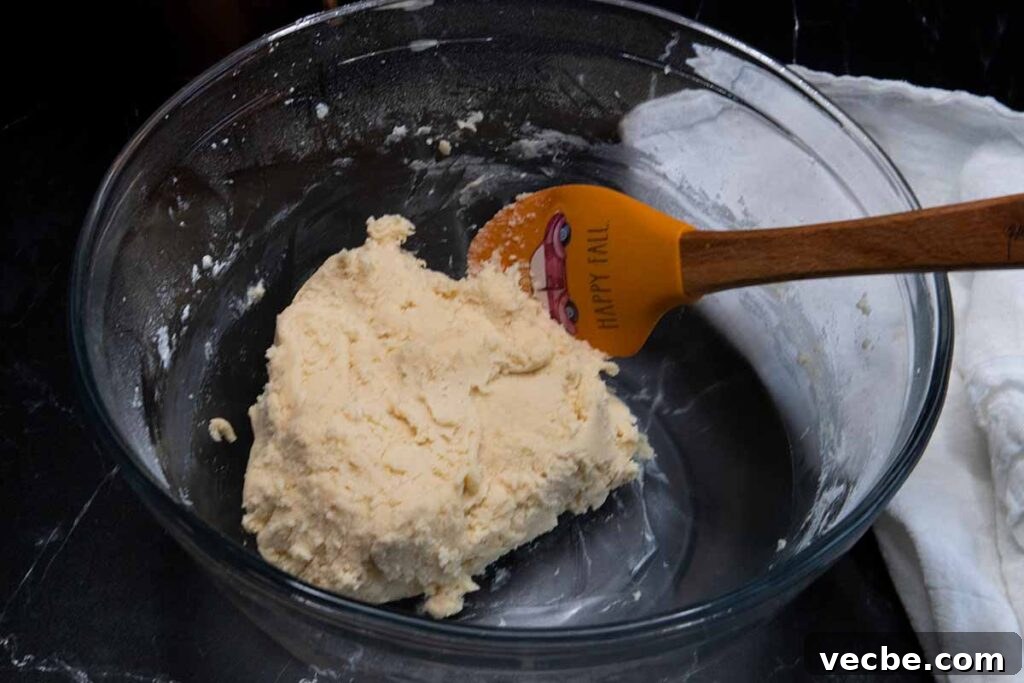 Maple Glazed Shortbread Cookies Recipe 3 cookies dough in a glass bowl