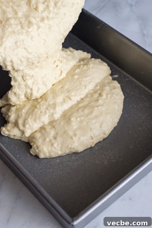 Italian Cream Cake Recipe with Pecan Cream Cheese Frosting 10 Pour batter into prepared pan.