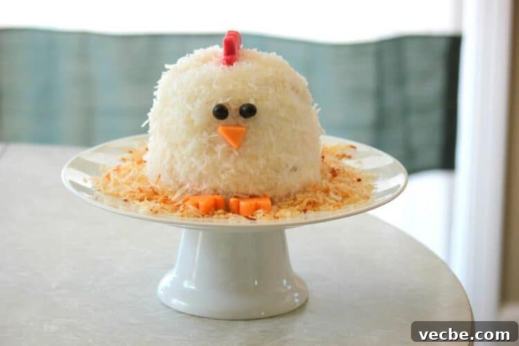 25 Irresistible Easter Dessert Recipes to Try 22 chicken cake on white cake platter