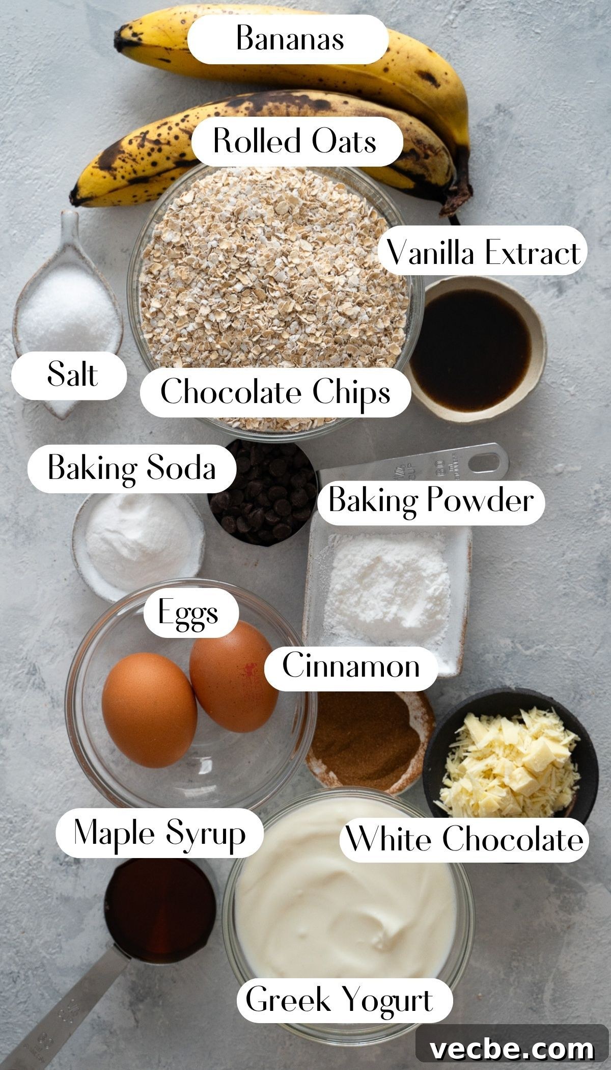 Moist Banana Oatmeal Muffins Recipe with Cinnamon 3 ingredients