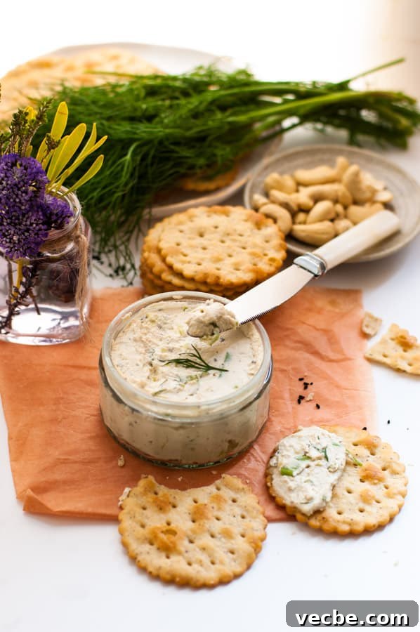 Herbed Cashew Cream Cheese Spread 7 Delicious cashew cream cheese, stuffed with herbs, full of great flavors! Super easy to prepare, non dairy and vegan. | annabanana.co