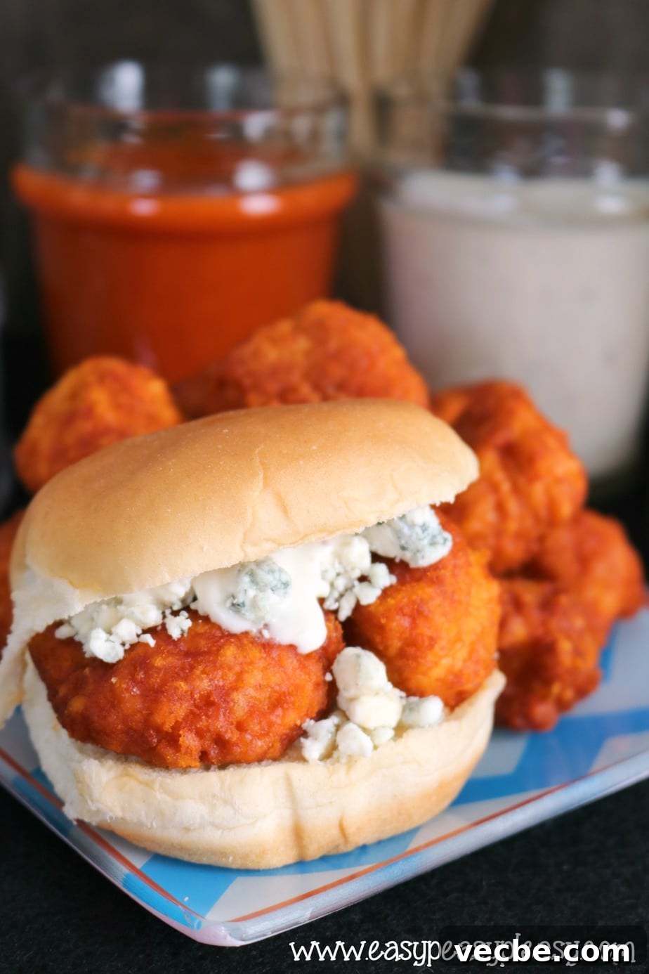 Halloween Chicken Slider Bar Recipes for Party Menus 9 Easy Buffalo Chicken Slider using only 4 ingredients.