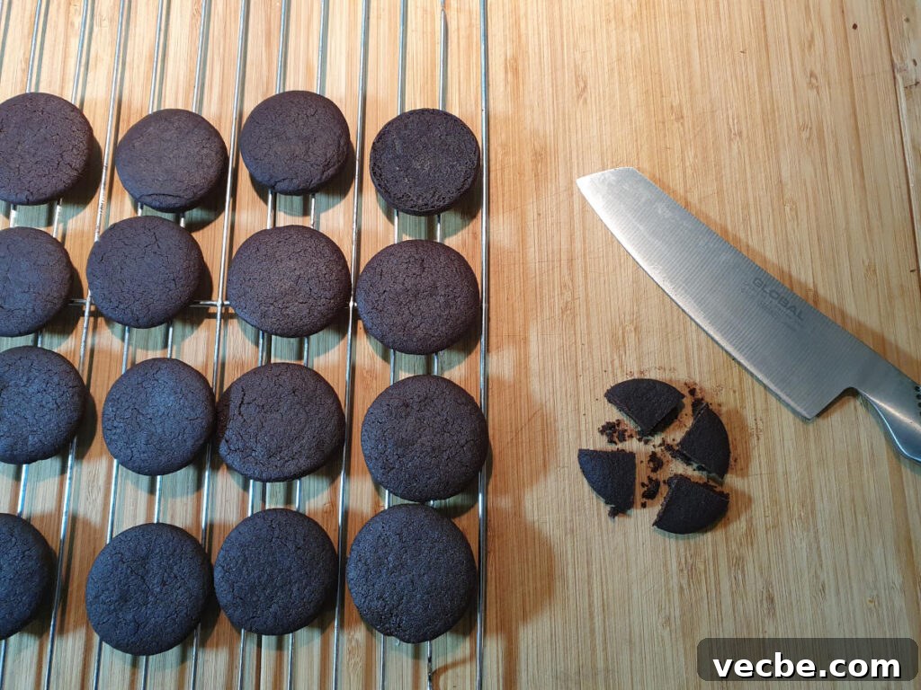 Cookies and Cream Ice Cream Recipe 13 chopping up homemade Oreos into quarters.