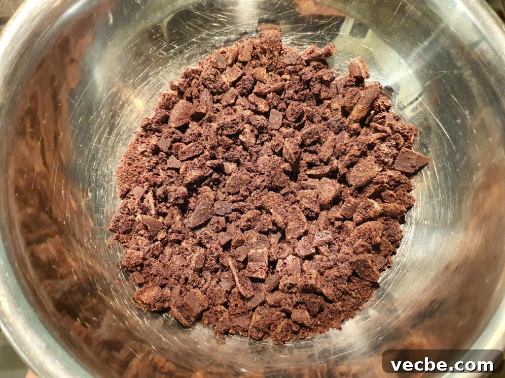 Cookies and Cream Ice Cream Recipe 14 Oreos crushed up quite fine in a bowl, with pieces ¼ inch big or smaller.