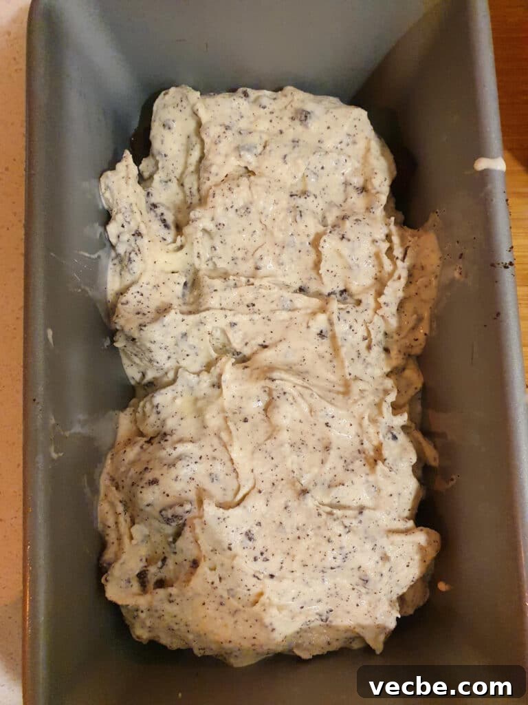 Cookies and Cream Ice Cream Recipe 18 First layer of churned ice cream that was added over cookies at the bottom.