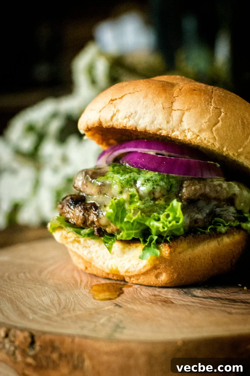 Argentinian Chimichurri Butter Burger Recipe 4 Red onions and chimichurri butter