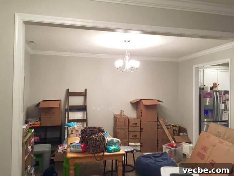 DIY IKEA Built In Storage Cabinets on a Budget 3 Before photo of a room ready for custom IKEA built-in storage