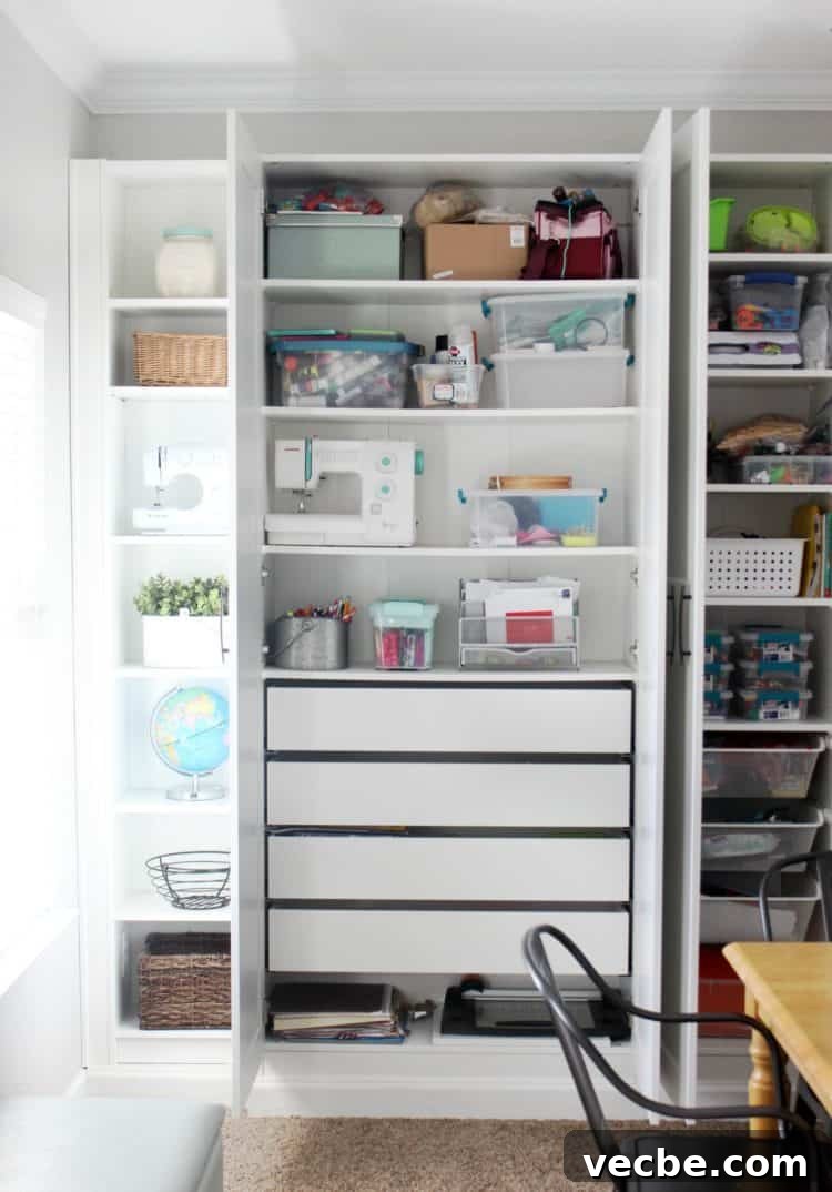 DIY IKEA Built In Storage Cabinets on a Budget 10 IKEA built-ins with closed cabinet doors for hidden family storage