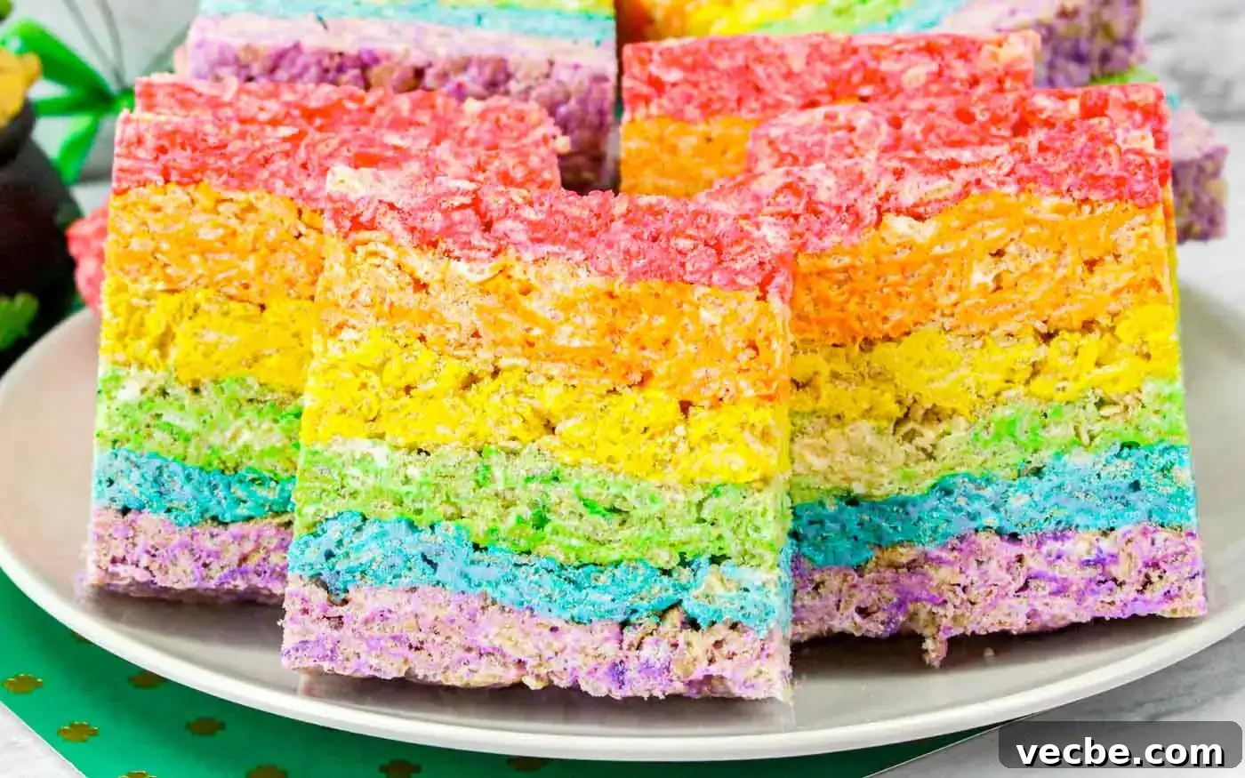 16 Festive St. Patrick's Day Treats for Parties 9 Rainbow Rice Krispie Treats