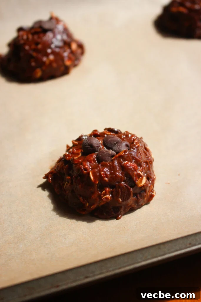 Chewy Chocolate Banana Oatmeal Cookies 13 Stack of chocolate banana oatmeal cookies