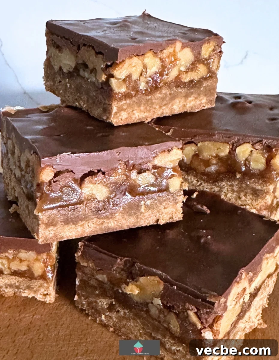 Chocolate Caramel Walnut Bars Chocolate Caramel Walnut Bars with chocolate and walnuts