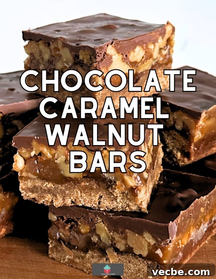 Chocolate Caramel Walnut Bars